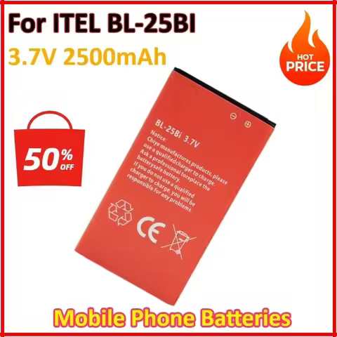 NEW 3.7V 2500mAh Battery For ITEL BL-25BI Mobile Phone Batteries