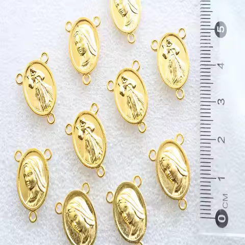 Catholic Golden Rosary Connector Rosary Necklace Bracelet Connector, Many Jesus Christ Statue Neckla
