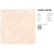 Keramik Lantai 30x30 Kilap ASIA Zigma Cream / Grey