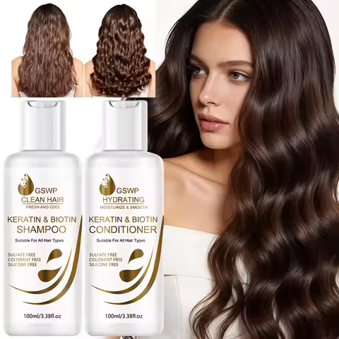GSWP Keratin Biotin Shampoo & Conditioner, Moisturizes Hair & Scalp, Strengthens Hair,Deeply Cleanse