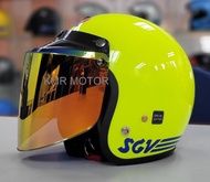 HELMET SGV SPECIAL EDITION VALENTINO YELLOW WITH VISOR CRYSTRAL (SIANG MALAM)