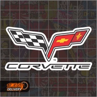 Corvette Logo Sticker Size 9 x 4.5 Cm