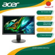 ACER E200Q Monitor -19.5 Inch HD+ | 60Hz | 6ms | 200 nits | VGA + HDMI