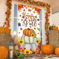 1pc Thanksgiving Autumn Decorative Banner, 35.4" X 70.9", Perfect For Fall Celebration, Party Decor,