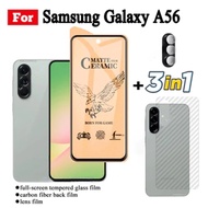 3 IN 1 Samsung A56 5G Matte Screen Protector for Samsung A36 A26 A16 A06 5G Camera Screen Protector 
