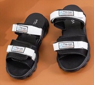 (6625-224) Sandal Slop Wedges Jelly Wanita Ban 2 Kretek Motif Strap Mokaya Velcro Super Cantik Casua