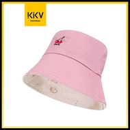 Kkv Dylee&amp;Lylee Topi Bucket Pink Cherry Bergaya Dengan Sentuhan Korea