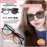 Photochromic Glasses Square LensWanita Fashion Accessories Casual Retro Korean Style Trendy