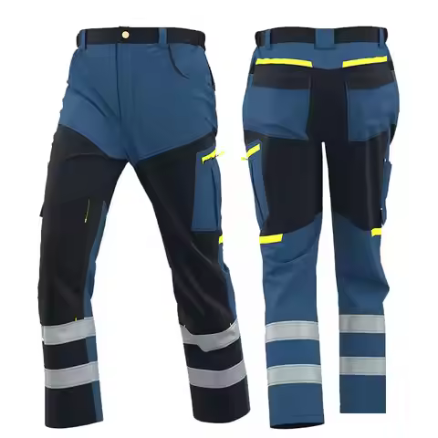 Spring Autumn Multi Pocket Men's Work Pants Wear Resistant Workshop Factory Construction Workers Clo