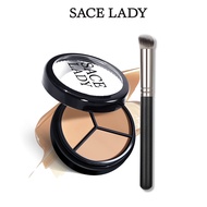 New SACE LADY 3 in 1 Full Cover Natural Concealer Palette + Soft Brush Makeup Kit For Beauty Matte F