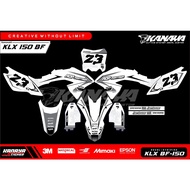 Klx BF 150 DECAL / KLX SUPERMOTO DECAL / KLX BF DECAL FREE NO AND NAME BOARD
