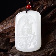 秒殺價 天然新疆和田玉羊脂玉普賢菩薩吊墜 玉質細膩溫潤