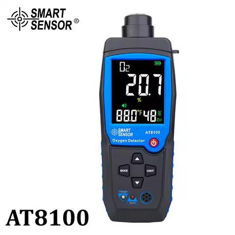 Smart Sensor Digital Oxygen Meter O2 Gas Detector Sound Light Alarm Gas Monitor Air Quality Meter wi