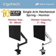 IRGOTECH - UPGRADED VERSION - Premium Single Desk Arm Mount for Computer Monitor up to 38 inch , Mec