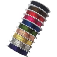 INSPIRELLE 10 Packs Copper Wire 24 Gauge Mixed Colors Craft Jewelry Beading Wire for Beginner Practi