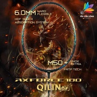 Lining Axforce 100 Golden Kirin Badminton Racket Full Carbon Frame - Pre-Stretched 11kg, Max 3.5kg (