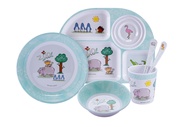 SRITHAI X MOODENG ชุดอาหารเด็ก 6 ชิ้น ลาย MOO DENG  มี 2 สี