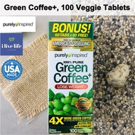 เมล็ดกาแฟเขียว 100% Pure Green Coffee+, 100 Veggie Tablets - Purely Inspired