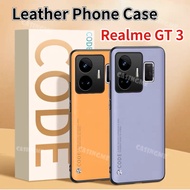 Realme GT3 2023 Luxury Plain Skin Leather Casing For Realme GT3 RealmeGT3 240W  RealmeGT GT Neo 5 3 3T 4G 5G 2023 Matte Hard PC Phone Case Shockproof Case Back Cover