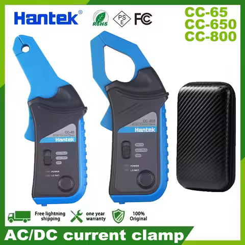 Hantek CC65 CC650 CC800 AC/DC Current Clamp Meter for Oscilloscope 400Hz Bandwidth 1mV/10mA with BNC