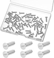Wall Plate Screws, 60 Pcs 1/2 Inch Long 6-32 Thread Outlet Cover Screws White Replacement Switch Pla