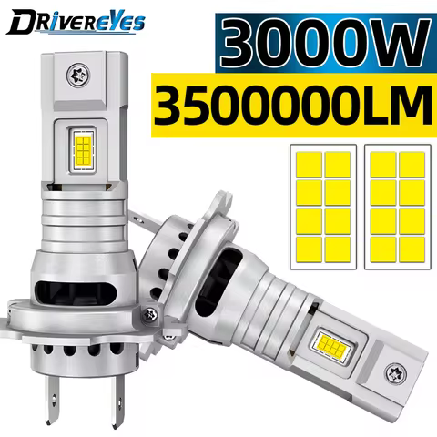 Turbo H7 LED Mini 3000W 3500000LM Car Headlights 16PCS 8054 CSP High Low Beam Led H7 Universal Adpat