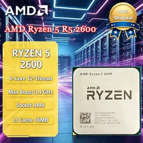 AMD Ryzen 5 R5 2600 3.4GHz 6-Core 12-Core CPU Processor Socket AM4 CPU Ryzen 5 2600 R5 2600 CPU With