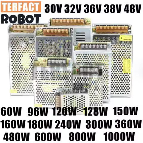 Switching 30V DC Power Supply SMPS 32V 36V 48V 60W 96W 128W 150W 240W 360W 480W 800W 110V AC 220V to