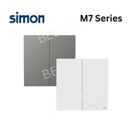 Simon M7 661021 661022 16A 2 Gang 1/2 Way Switches Flush Switches Platinum White Grey Air Metal Gem 