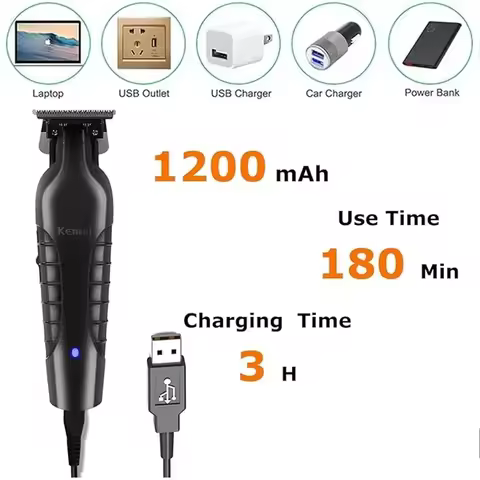 Kemei KM-2299 USB Fast Charging Clippers Barber Machine 1200MA Rechargeable Cordless Hair Trimmer Ke