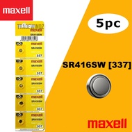 [MAXELL JAPAN] Watch Battery Batteries Silver Oxide 1.55V SR416SW / 337 5pcs Bateri Jam Tangan