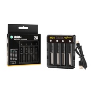 HaixnFire Bộ Sạc Pin Thông Minh MC4 3.7V 18650 Pin Li-ion 4.2V Đèn Pin Bốn Khe Có Bảo Vệ Ngắn Mạch