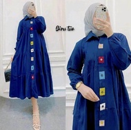 GAMIS MIDI KANCING PELANGI CRINKLE AIRFLOW PREMIUM