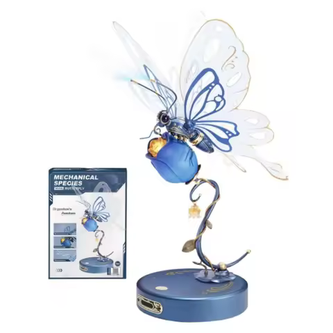 Robotime Rokr 3D Metal Puzzle Butterfly with LED Light of Industrial-style Building Block gift for K