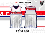 เสื้อพิมพ์ลาย A T SPORT รุ่น  SWAT CAT เสื้อบาส ใส่เที่ยว ออกกำลังกาย