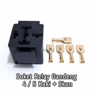 Empty 5 Pin Black Relay Socket - Heat Resistant, Easy to Install, Compatible with Various Relays 4 5
