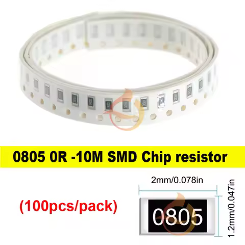 100Pcs 1% 0R-10M 0805 SMD Chip resistor Fixed Resistors
