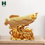 Homyl Feng Shui Wealth Arowana Fish Statue,Sculpture,Sturdy Ornament,Decoration,Fish