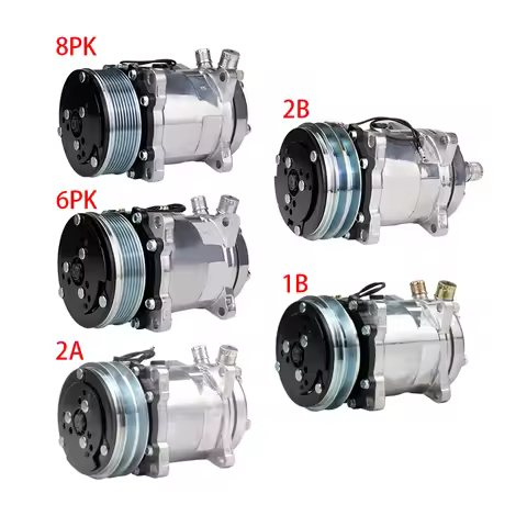 Sanden 508 SD508 5H14 12V 24V Serpentine Compressor 1/ 2/ 6/ 8 Groove V Belt Pulley Tractor Excavato