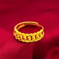 [ฟรีค่าจัดส่ง] แหวนทองแท้ 100% 9999 แหวนทองเปิดแหวน. แหวนทองสามกรัมลายใสสีกลางละลายน้ำหนัก 39.6 กรัม (96.5%) ทองแท้ RG100-1