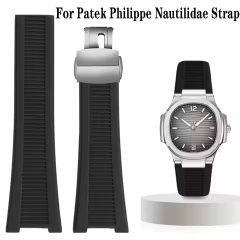 Rubber Watch Band For PP Patek Philippe Silicone Nautilidae 5711 5712 5726 5980 Waterproof Sweat-Pro