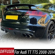 Rear Bumper Diffuser Bodykit For Audi TT TTS 2008-2014 Real Carbon Fibe Spoiler Splitter Car Exterio