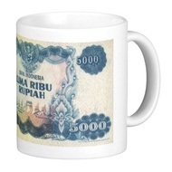 Uang Kuno 5000 Rupiah Sudirman - Mug Souvenir