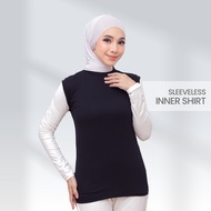 ALAYNA Inner Shirt Sleeveless | Baju Inner Tanpa Lengan Wanita Muslimah Stretchable Iner Singlet Fre