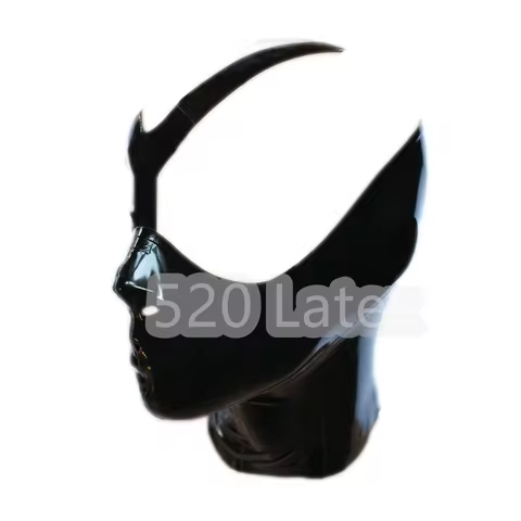 Latex Handmade Mask Unisex Half mask Hood for Catsuit Cosplay Wear BDSM Fetish