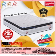 FREE DELIVERY PREMIUM QUALITY BEST BUY 13” SLUMBERLAND VITALIZE 3 SPRING MATTRESS (SIZE: 3FT / 3½FT / 5FT / 6FT)