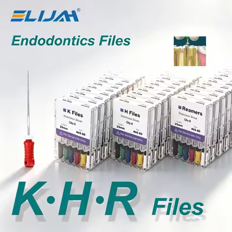 ELIJAH 10Packs/Box Dental Endo Files Hand Use K /H/R Files 21/25/28/31mm Stainless Steel Endodontic 