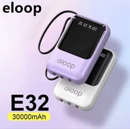 [แพ็คส่งเร็ว1วัน] eloop Power Bank 30000mAh ของแท้ 100% พาวเวอร์แบงค์ แบตเตอรี่สำรอง ชาร์จเร็วFast Charging แบตสำรองชาร์จเร็ว สายเคเบิลในตัว Micro USB IPhone Type-C แบตเตอรี่สำรอง