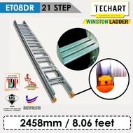 Original WINSTON ET08DR 21 Rungs Premium Aluminium Triple Pole Ladder with Sirim