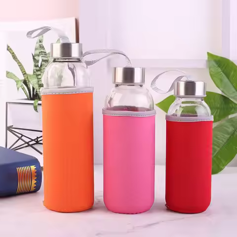 500ml glass Sports Water bottle portable transparent 300ml 420ml water cup advertising glass Drinkin